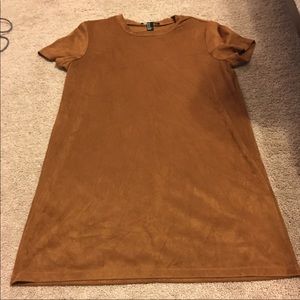 Rust suede mini dress